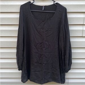 Riller & Fount Long Sleeve Tunic Top Dress Black Size 0 XS Rayon Lined USA